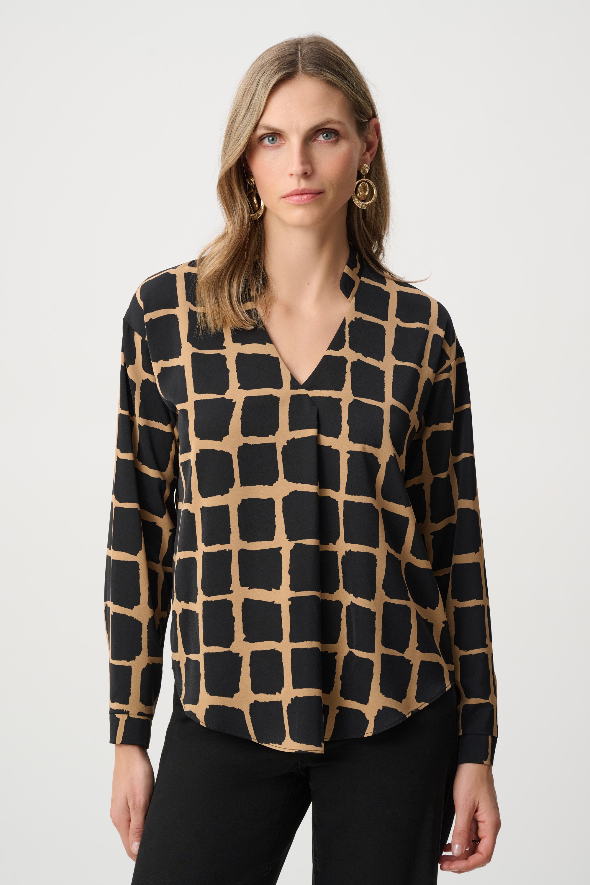 Recycled Woven Abstract Print Boxy Top