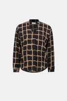 Recycled Woven Abstract Print Boxy Top