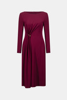 Scuba Crepe Draped Front Sheath Dress