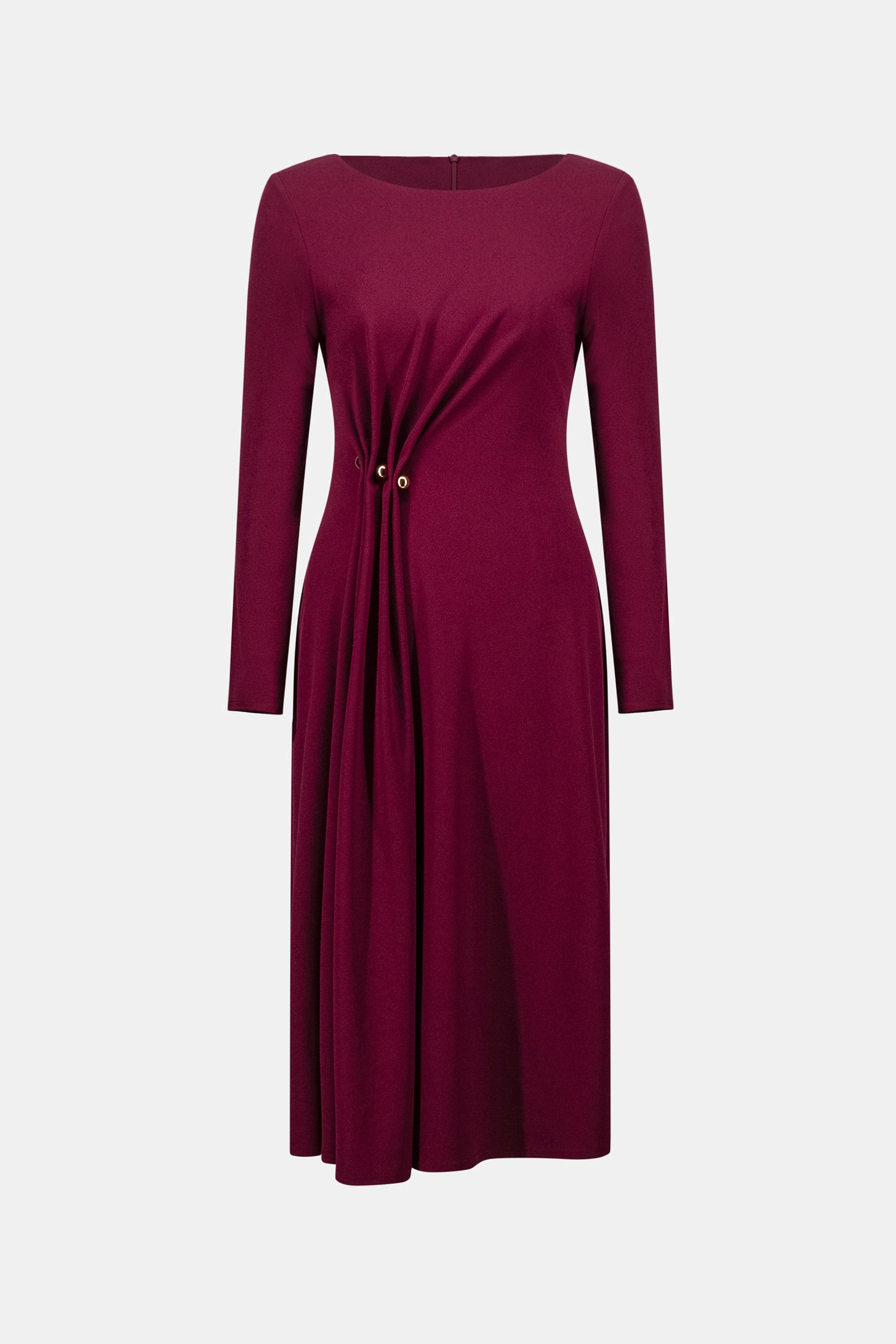 Scuba Crepe Draped Front Sheath Dress
