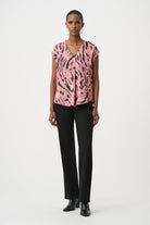 Textured Satin Animal Print Boxy Top