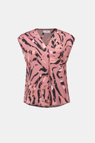 Textured Satin Animal Print Boxy Top