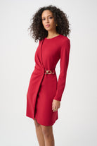 Scuba Crepe A-Line Wrap Dress