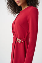 Scuba Crepe A-Line Wrap Dress