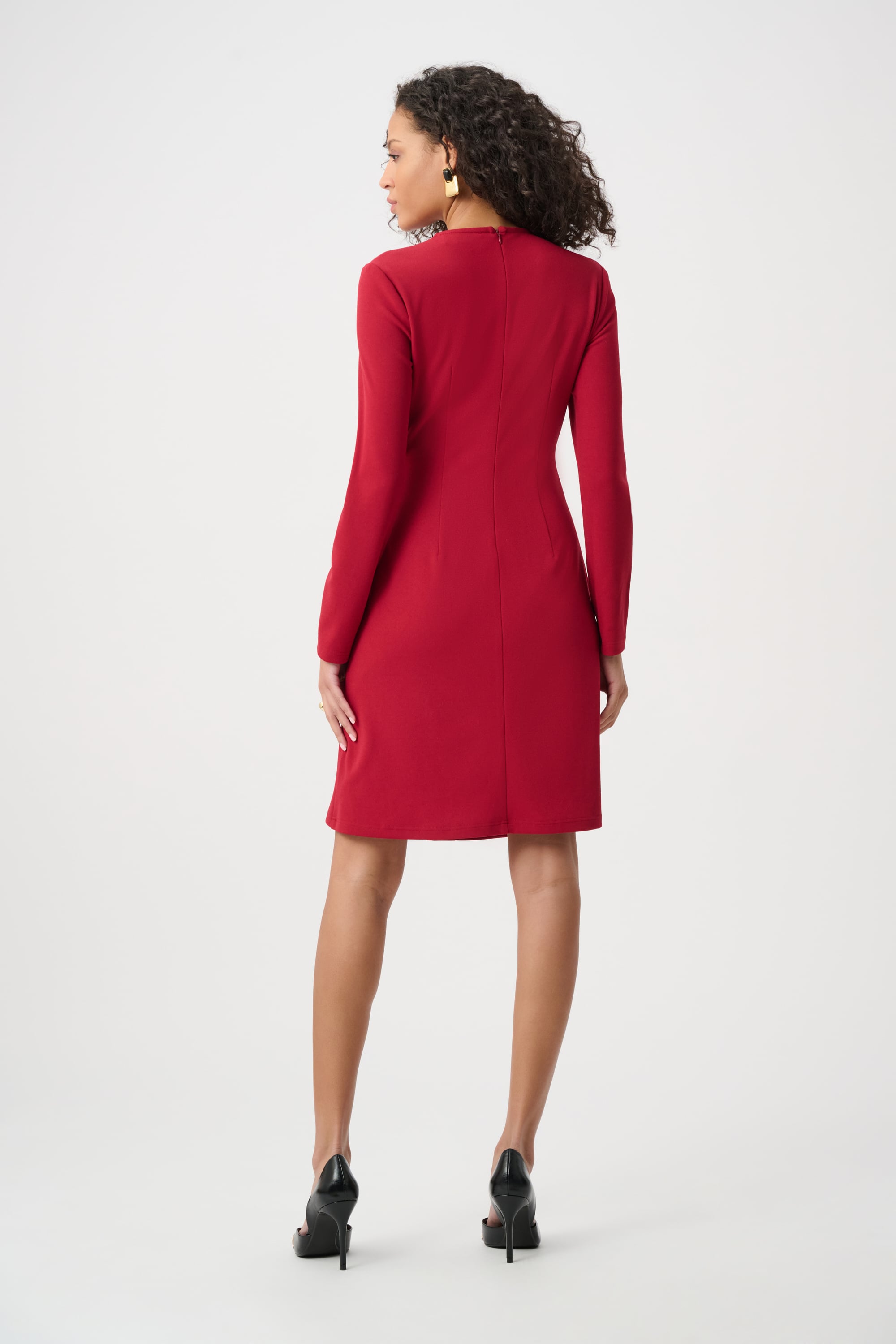 Scuba Crepe A-Line Wrap Dress
