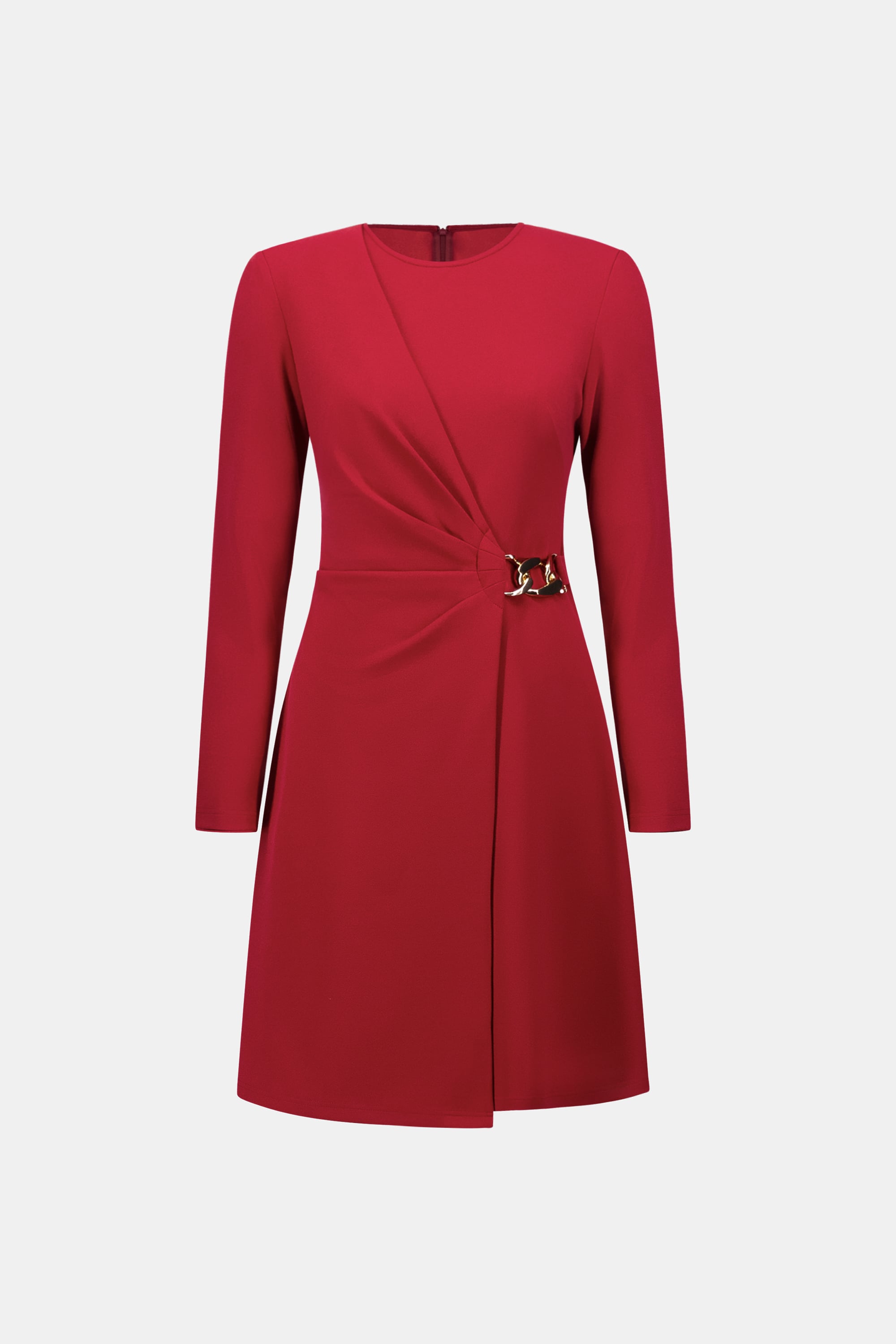 Scuba Crepe A-Line Wrap Dress
