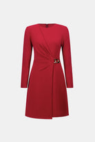 Scuba Crepe A-Line Wrap Dress