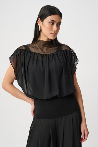 Joseph Ribkoff Chiffon And Silky Knit Blouson Top-263198
