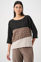 Bubble Jacquard Color Block Boxy Tunic