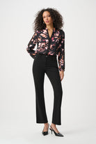 Textured Satin Abstract Print Top