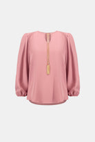 Woven Twill Top With Chain Detail