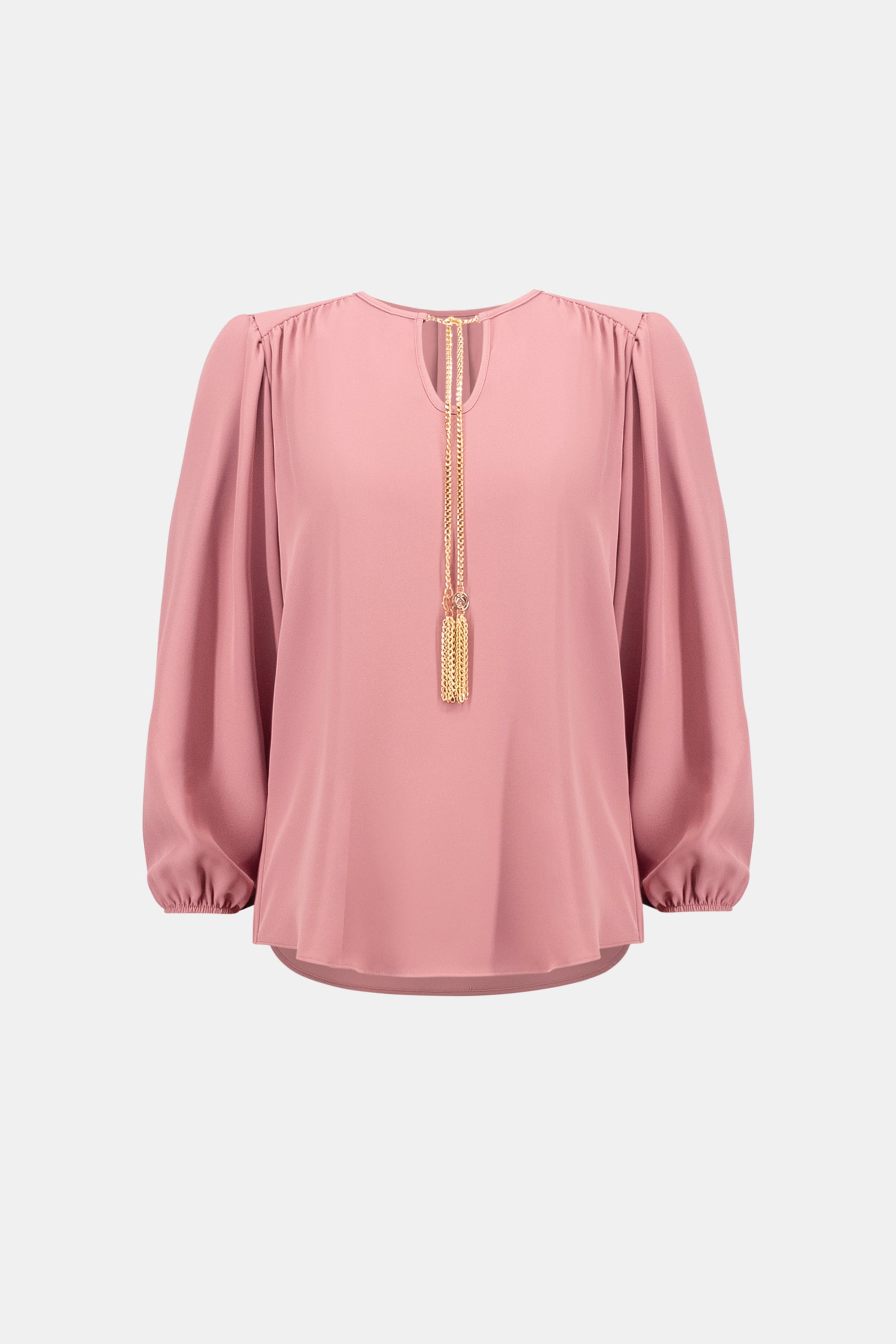 Woven Twill Top With Chain Detail