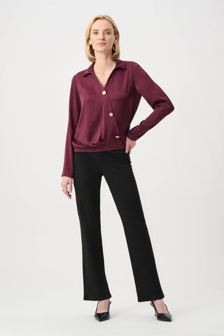 Joseph Ribkoff Recycled  Satin V-Neck Cocoon Top-263204
