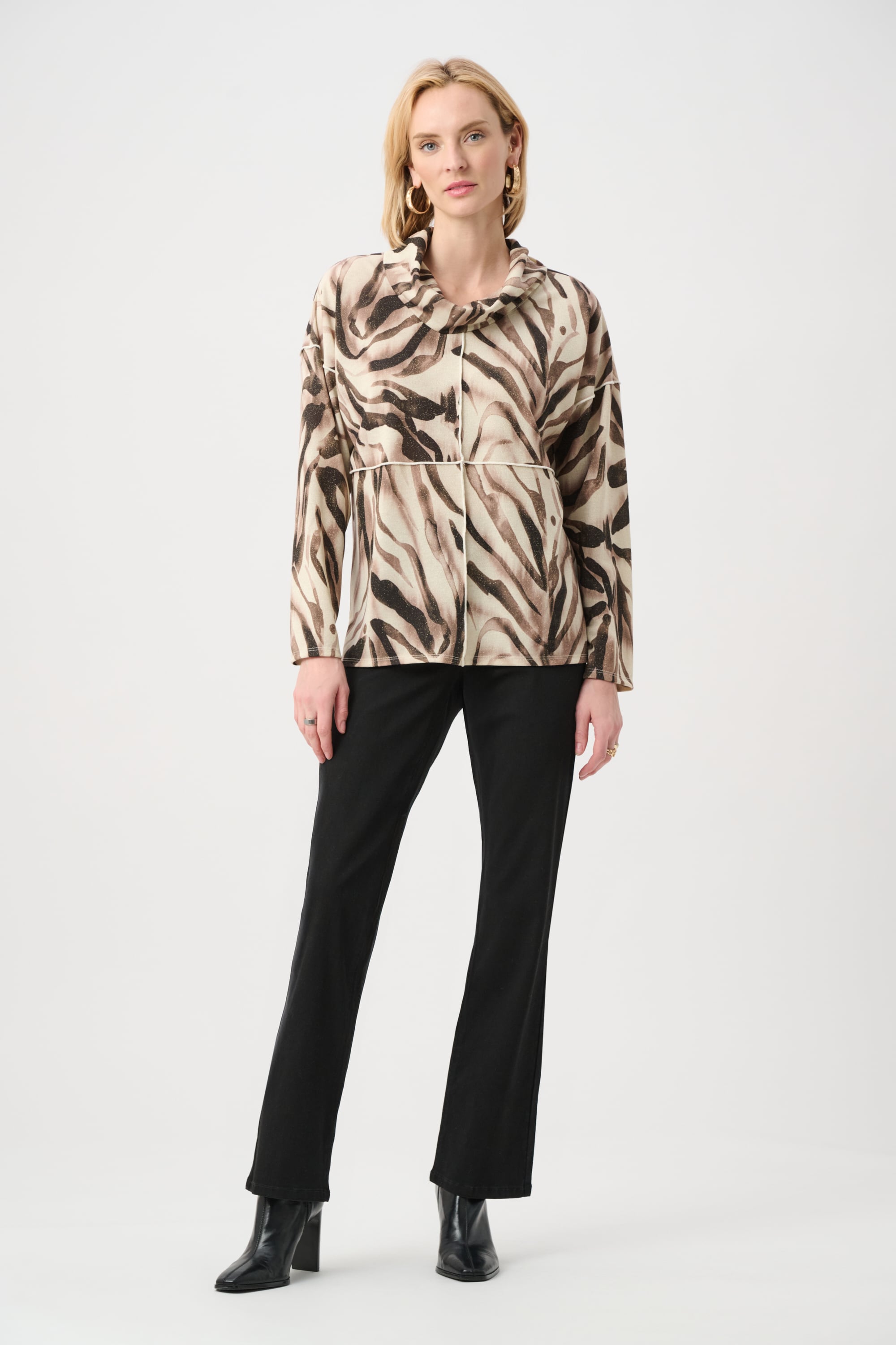 Lurex Sweater Animal Print Boxy Tunic