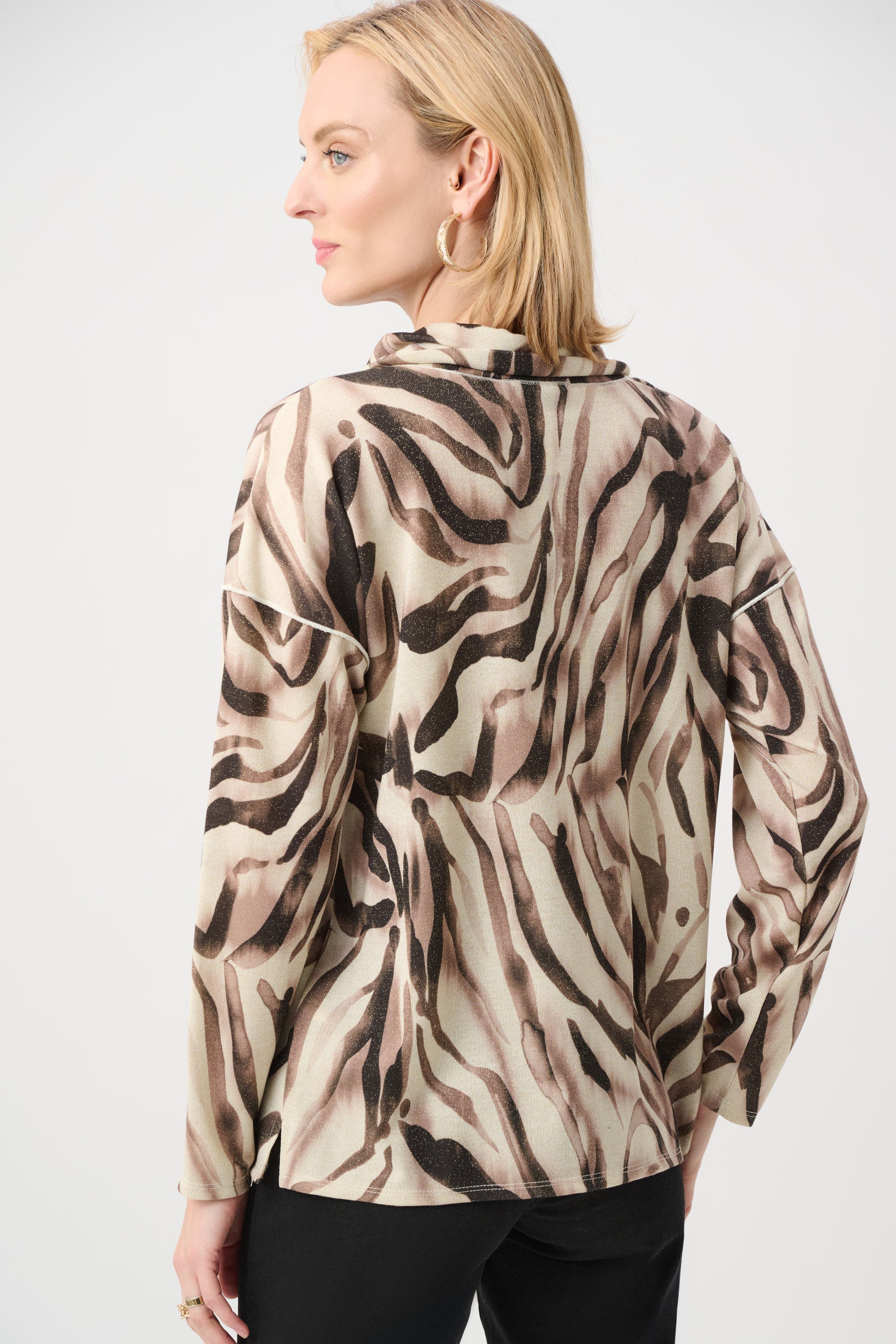Lurex Sweater Animal Print Boxy Tunic