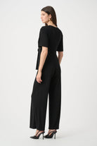 Silky Knit Wide-Leg Wrap Jumpsuit
