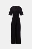 Silky Knit Wide-Leg Wrap Jumpsuit