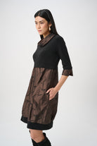 Jacquard Memory & Silky Knit cocoon Dress