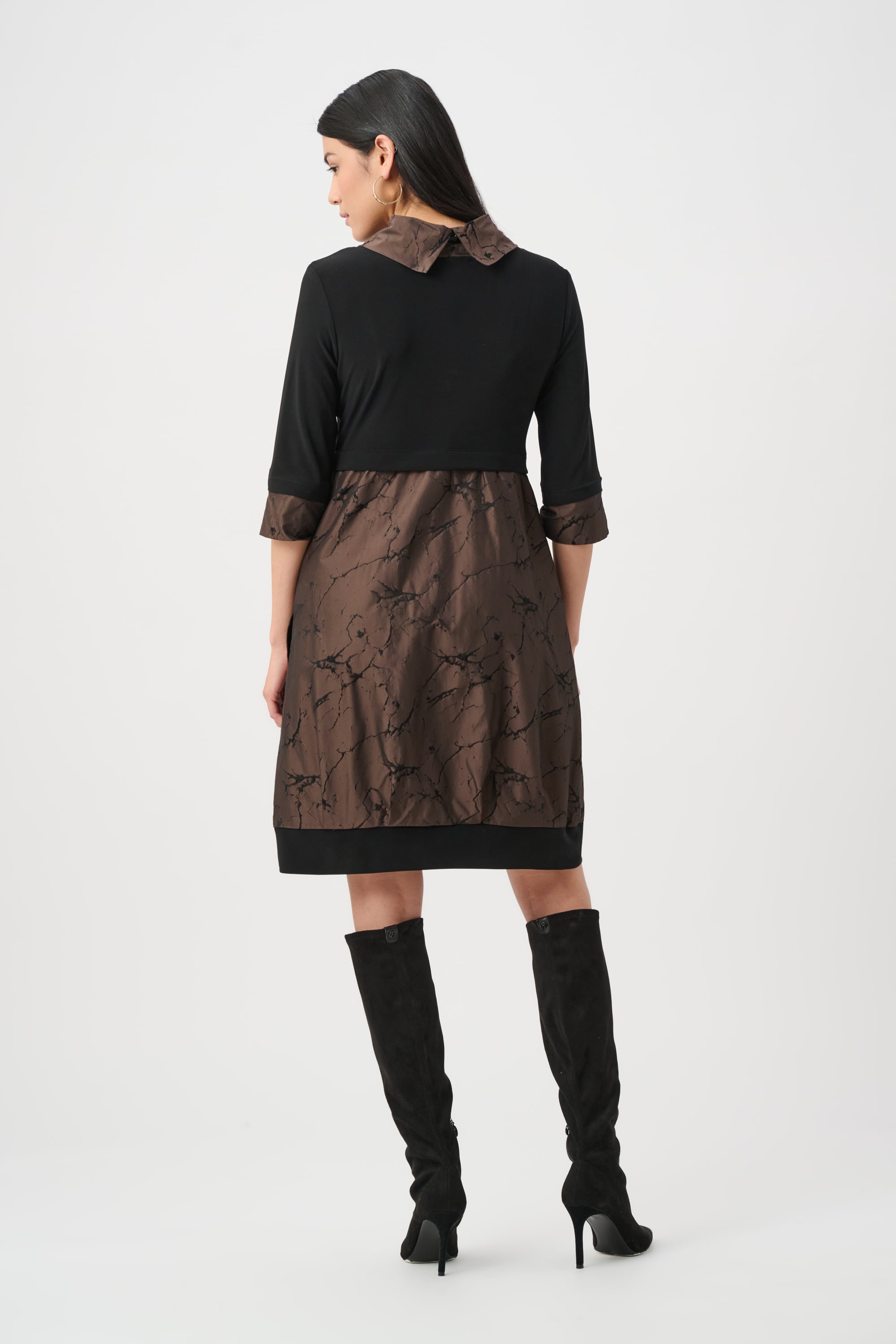 Jacquard Memory & Silky Knit cocoon Dress