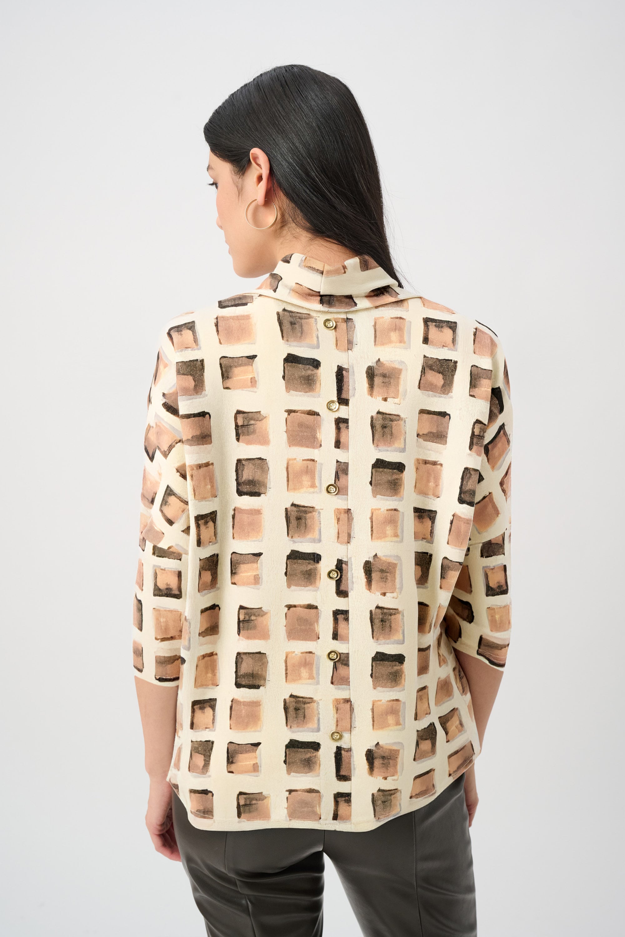 Lurex Sweater Abstract Print Boxy Tunic