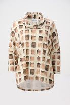 Lurex Sweater Abstract Print Boxy Tunic