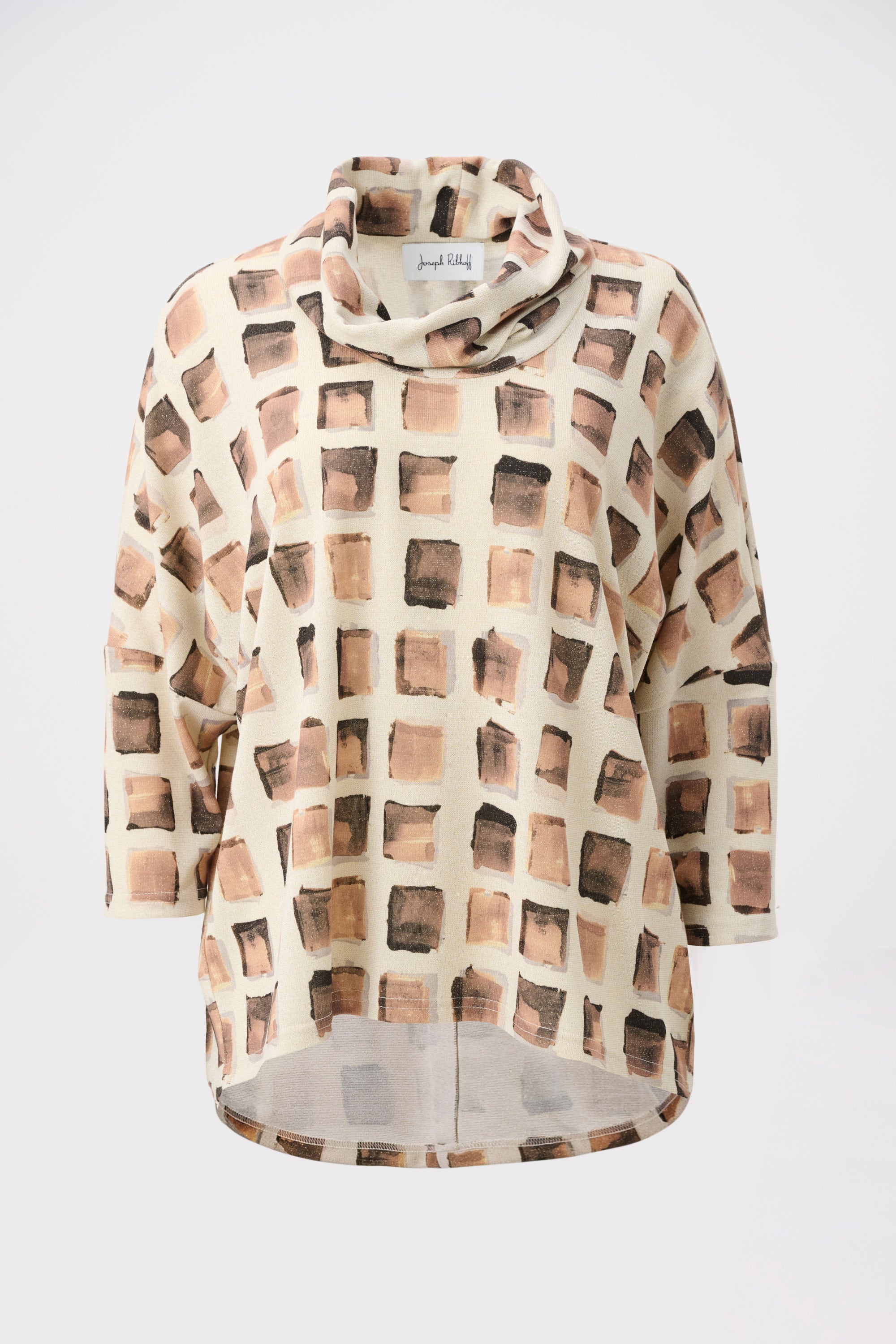 Lurex Sweater Abstract Print Boxy Tunic