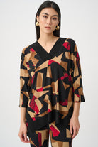 Silky Knit Abstract Print Boxy Tunic