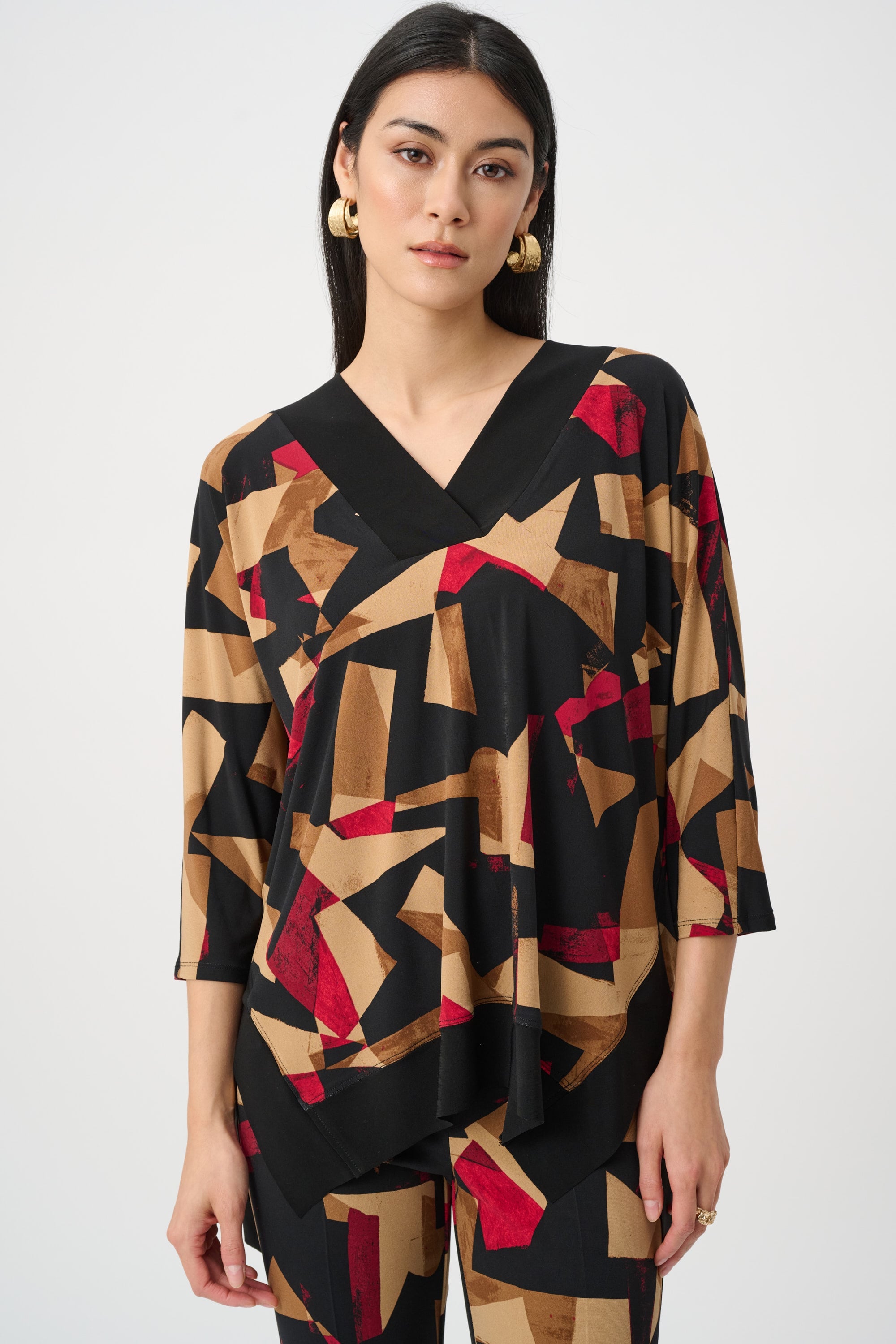 Silky Knit Abstract Print Boxy Tunic