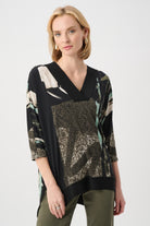 Silky Knit Abstract Print Boxy Tunic