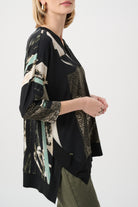 Silky Knit Abstract Print Boxy Tunic