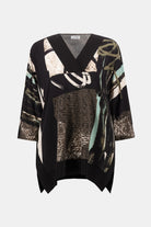 Silky Knit Abstract Print Boxy Tunic