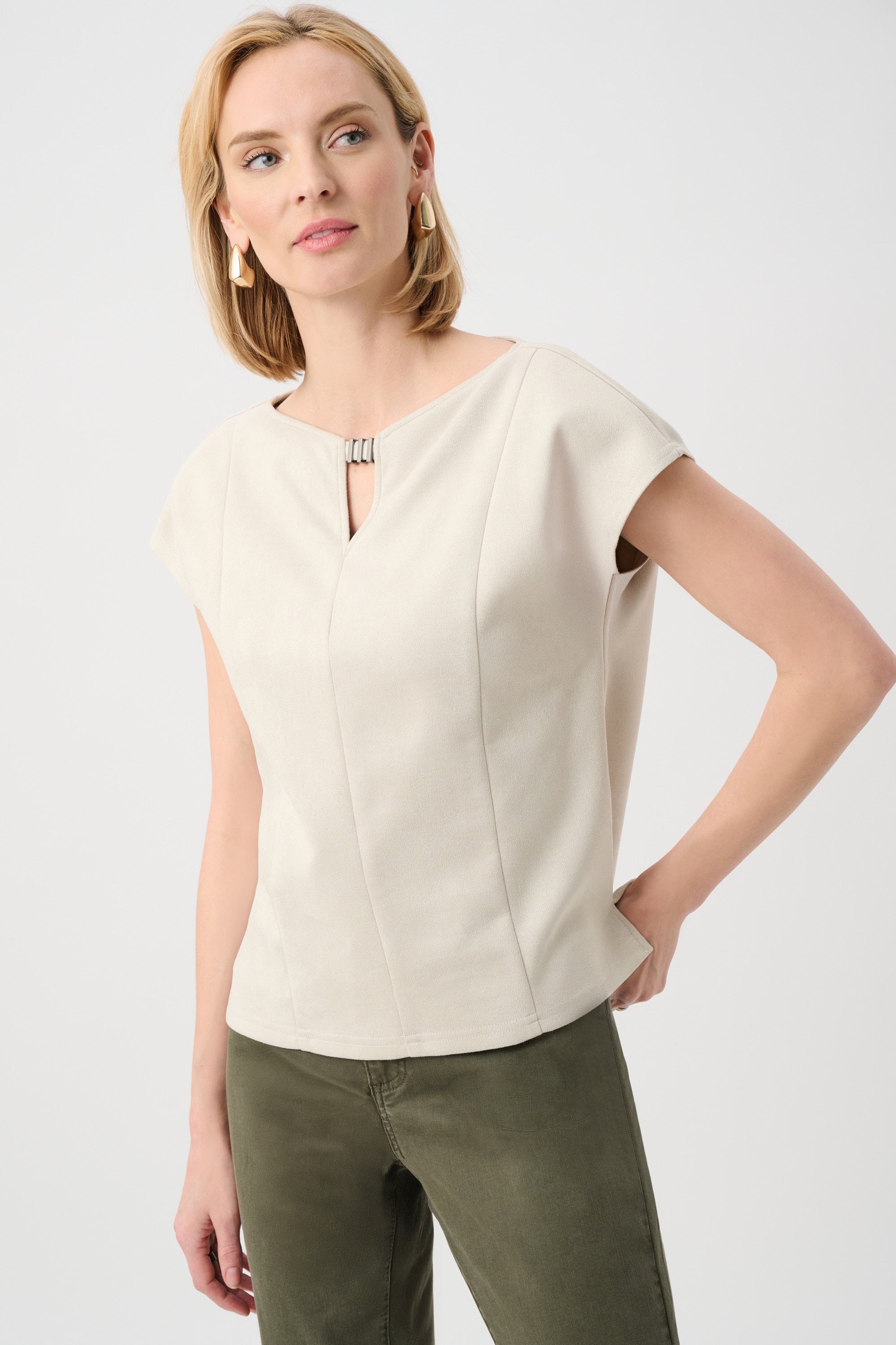 Scuba Suede Drop Shoulder Boxy Top