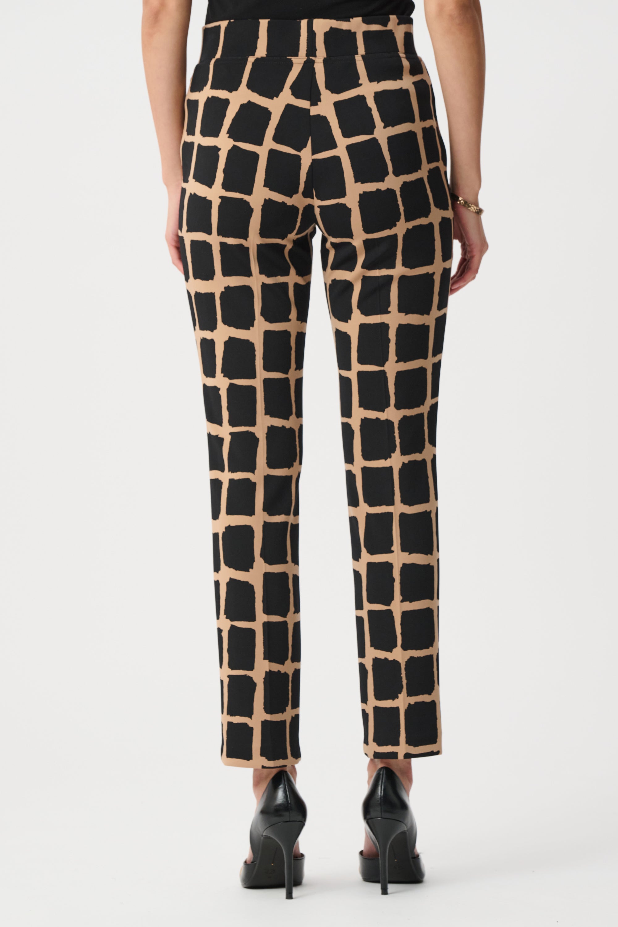 Silky Knit Abstract Print Pull-On Pants