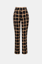 Silky Knit Abstract Print Pull-On Pants