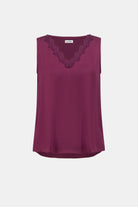Recycled Satin Sleeveless V-Neck Top