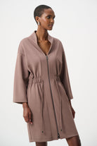 Scuba Jersey Dress With Front Zipper