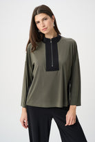 Silky Knit Color Block Straight Top