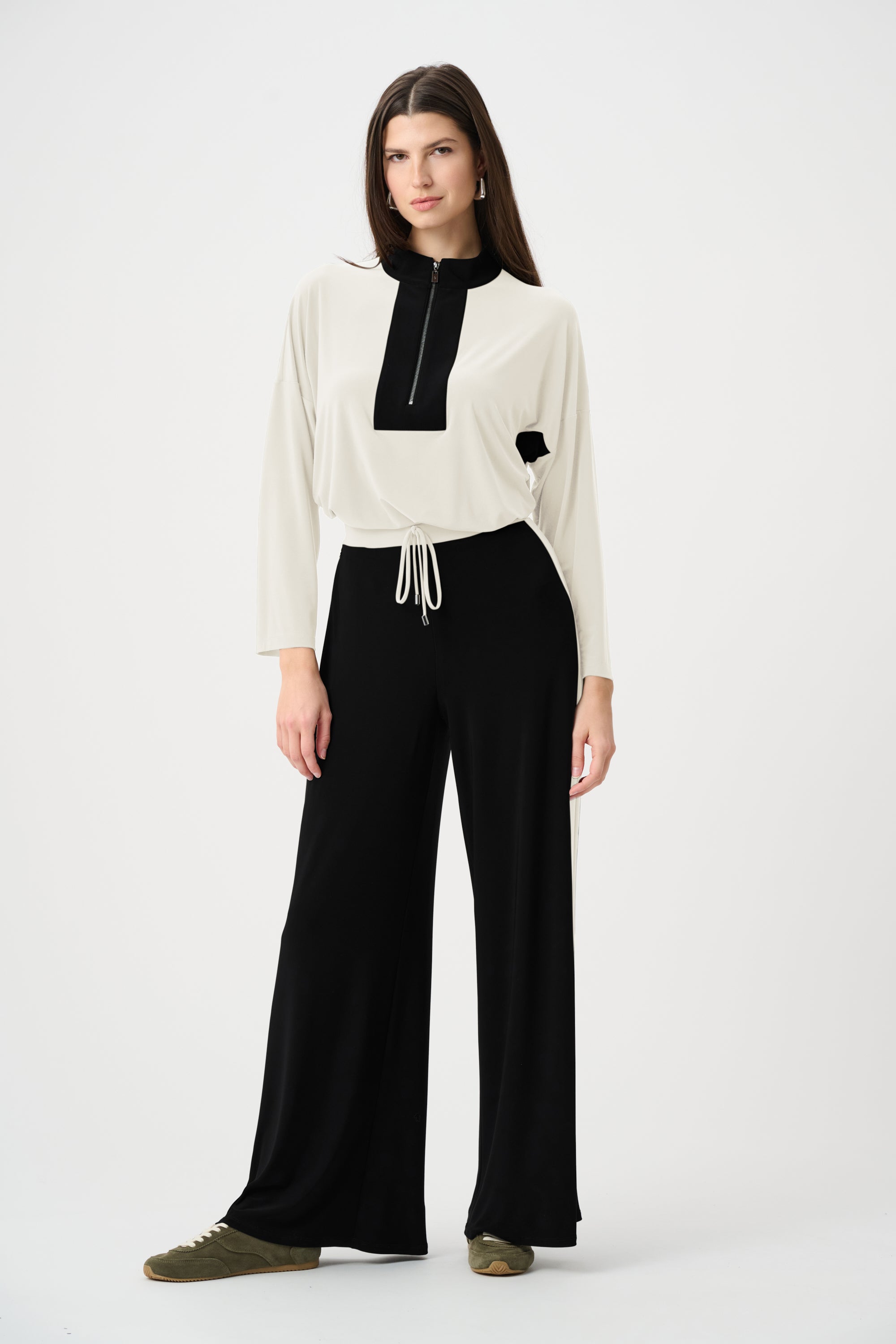 Silky Knit Color Block Straight Top