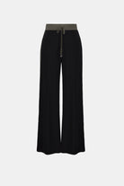 Silky Knit Color Block Wide Leg Pull-On Pants