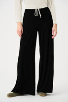Silky Knit Color Block Wide Leg Pull-On Pants