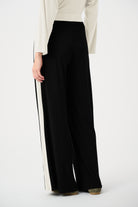 Silky Knit Color Block Wide Leg Pull-On Pants