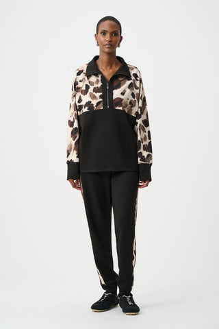 Joseph Ribkoff Silky Knit And Scuba Jersey Animal Print Boxy Top-263609