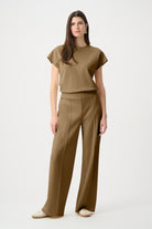Scuba Jersey Wide Leg Pull-On Pants