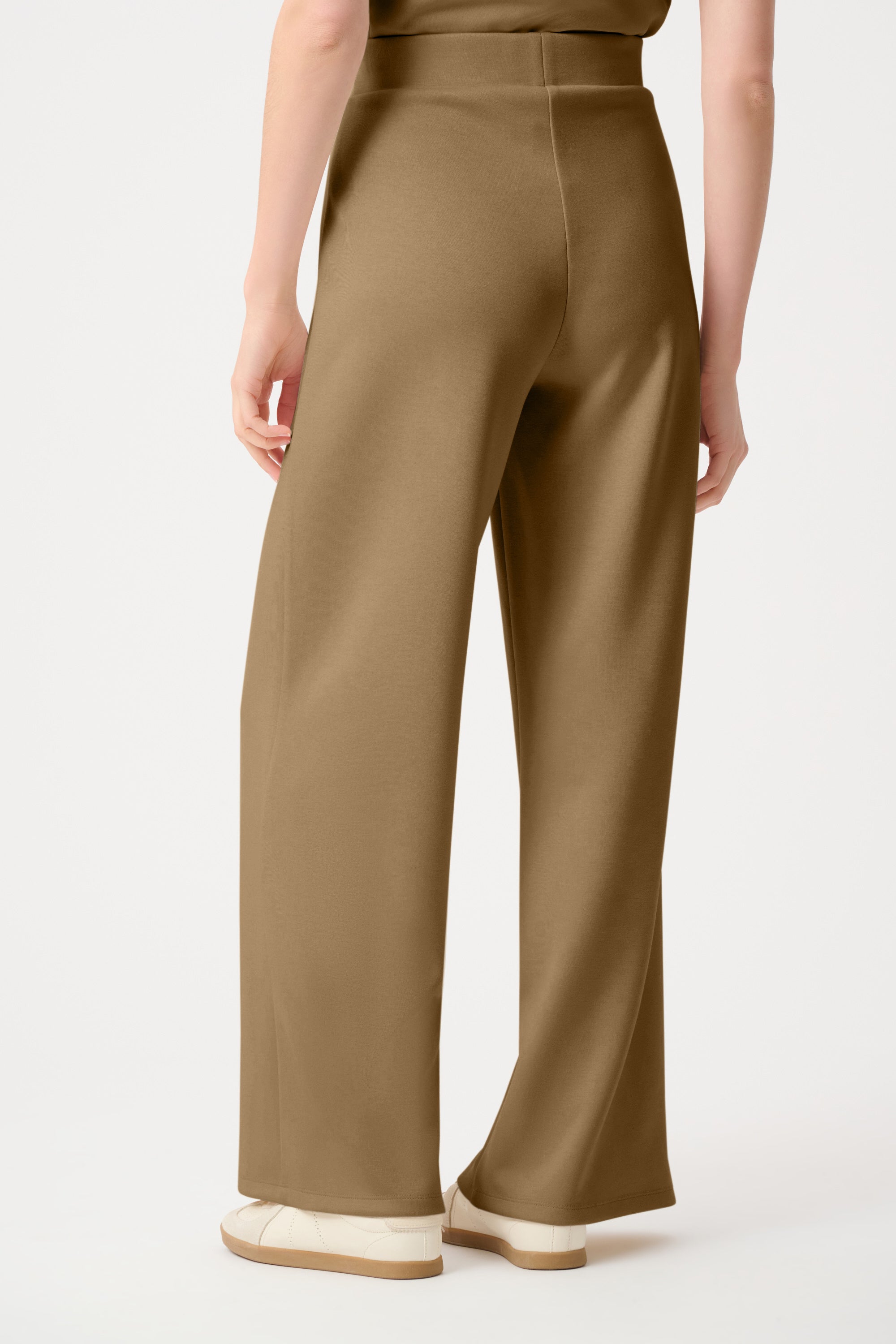Scuba Jersey Wide Leg Pull-On Pants