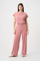 Scuba Jersey Wide Leg Pull-On Pants