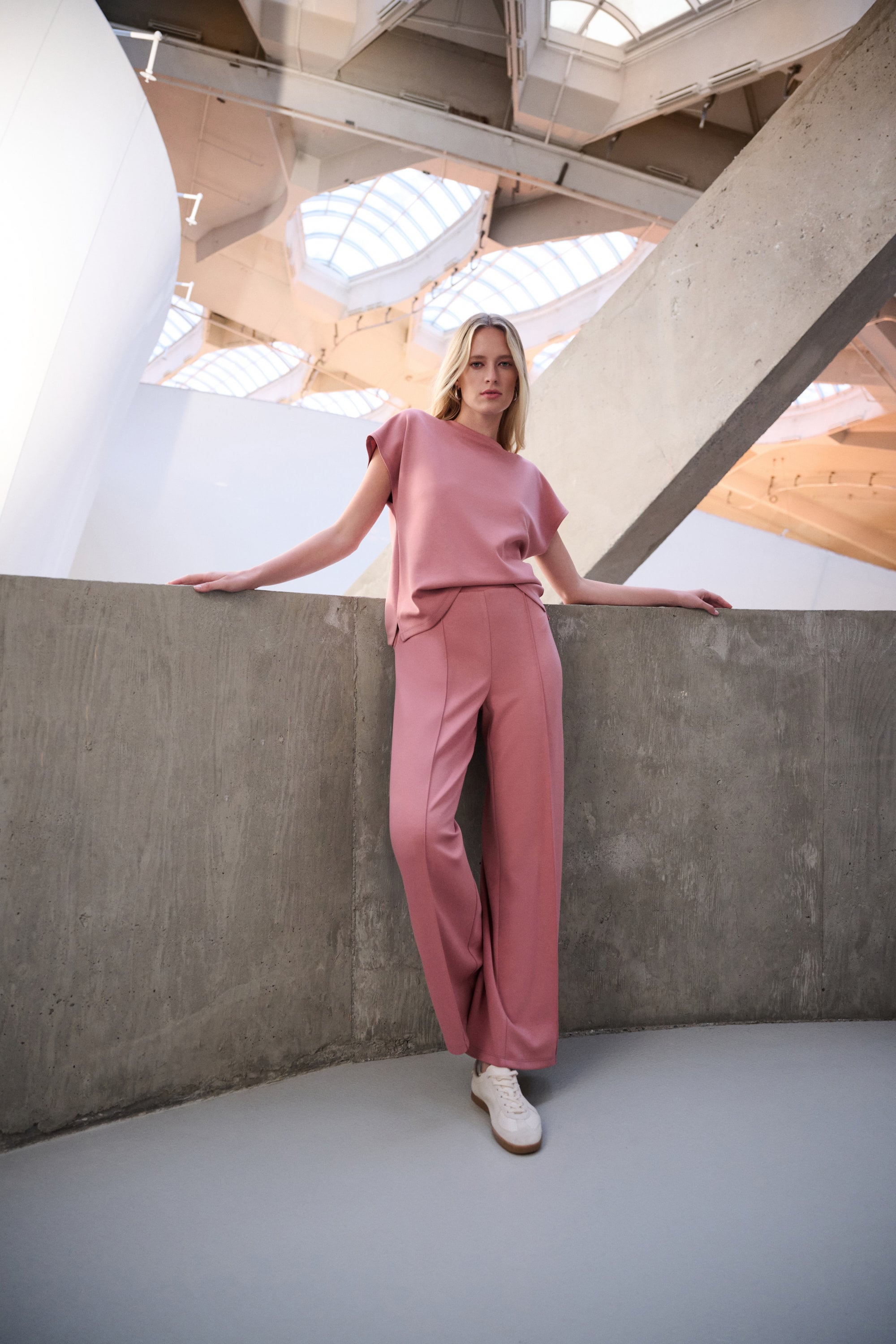 Scuba Jersey Wide Leg Pull-On Pants