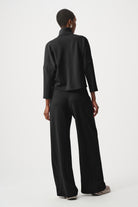 Scuba Jersey Mock-Neck Wide Leg Jumpsuit