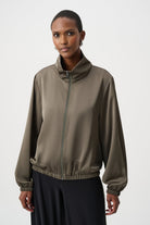 Recycled Satin Zipped Bomber Jacket