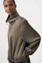 Recycled Satin Zipped Bomber Jacket