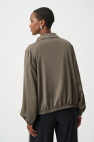 Recycled Satin Zipped Bomber Jacket